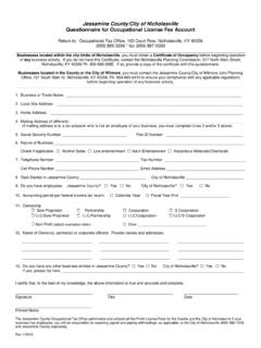 Jessamine County/City of Nicholasville Questionnaire for ...