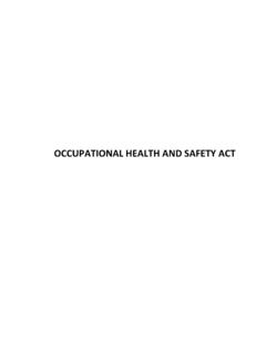Occupational Health and Safety Act - Prince …