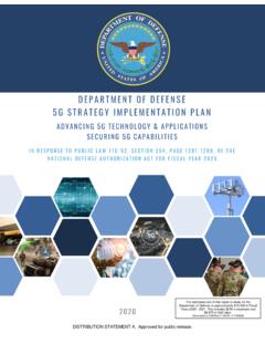 DEPARTMENT OF DEFENSE 5G STRATEGY …
