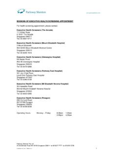 BOOKING OF EXECUTIVE HEALTH SCREENING …