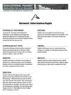 Adornment: Native American Regalia - University of Wyoming