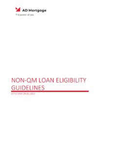 NON-QM LOAN ELIGIBILITY GUIDELINES
