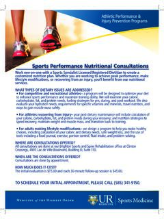 Sports Performance Nutritional Consultations - …