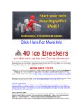 40 Ice Breakers - Training-Games.com