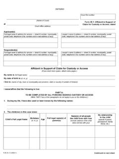 Form 35.1: Affidavit in Support of Claim for Custody or Access
