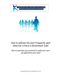 How to address the most frequently used selection criteria ...