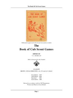 The Book of Cub Scout Games - ScoutsCan.com