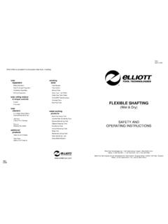 SAFETY AND OPERATING INSTRUCTIONS - Elliott Tool