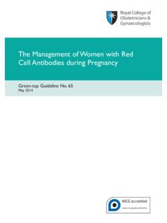 The Management of Women with Red Cell Antibodies during ...