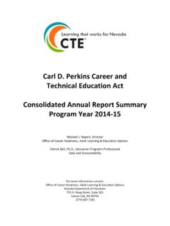 Carl D. Perkins Career and Technical Education Act ...