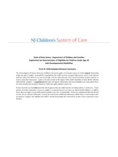 Form B: Child Adaptive Behavior Summary (CABS) - Families ...