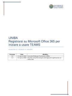 UNIBA Registrarsi su Microsoft Office 365 per iniziare a ...