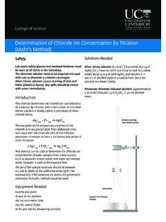 Determination of Chloride Ion Concentration by …
