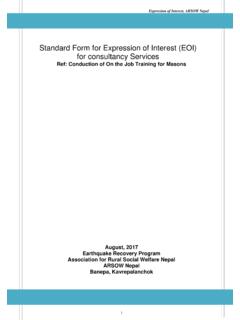 Standard Form for Expression of Interest (EOI) for ...