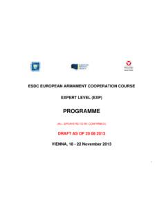 ESDC EAC EXP Course Programme as of 20 08 2013