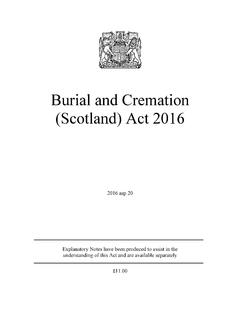 Burial and Cremation (Scotland) Act 2016 - legislation