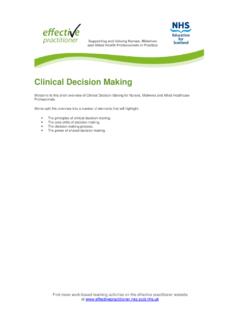 Clinical Decision Making - Effective Practitioner