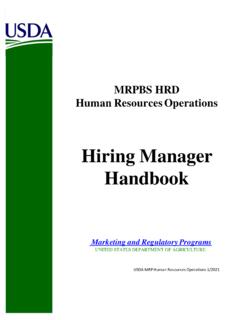 Hiring Manager Handbook - USDA