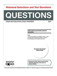 Released Selections and Test Questions QUESTIONS