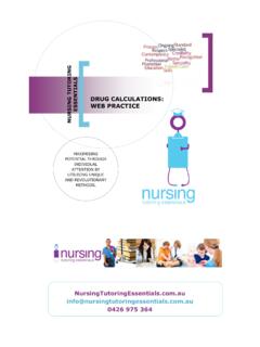 DRUG CALCULATIONS: WEB PRACTICE - Nursing Tutoring …