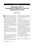 Laparoscopic Repair of Cholecystenteric Fistula in …