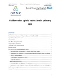 Guidance for opioid reduction in primary care - ou h