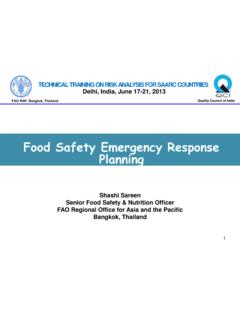 Food Safety Emergency Response Planning