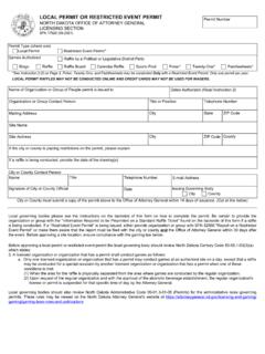 Local or Restricted Event Permit - Attorney General