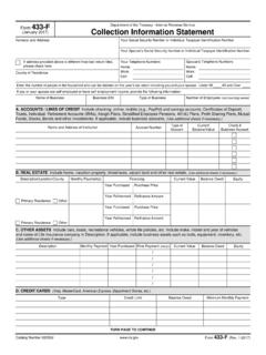 Form 433-F Collection Information Statement