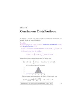 Chapter 7 Continuous Distributions - Yale University