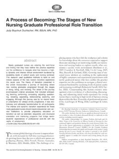 A Process of Becoming: The Stages of New Nursing Graduate ...