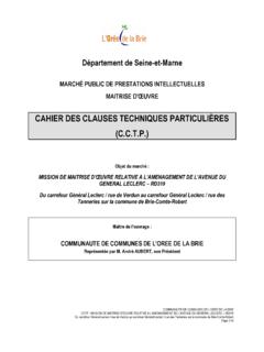 CAHIER DES CLAUSES TECHNIQUES PARTICULI&#200;RES (C.C.T.P.)