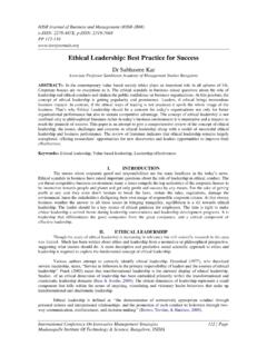 Ethical Leadership: Best Practice for Success