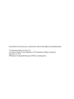 STATEMENT OF FINANCIAL CONDITION AND ... - TD …