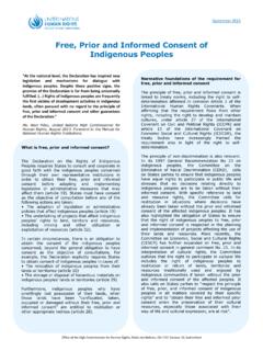 Free, Prior and Informed Consent of Indigenous Peoples