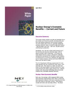 Nuclear Energy’s Economic Benefits Current and Future