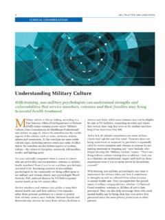Understanding Military Culture - APA Services