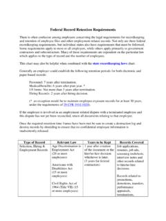 Federal Record Retention Requirements - ilcounty.org