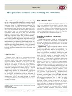 ASGE guideline: colorectal cancer screening and …