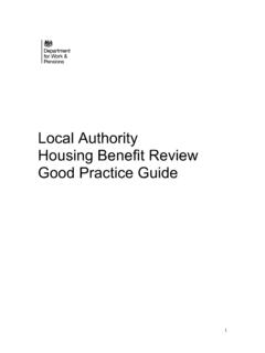 Housing Benefit review: local authority good …