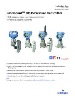 RosemountTM 3051S Pressure Transmitter - Emerson Electric