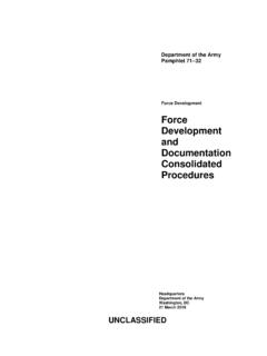 Force Development and Documentation Consolidated …