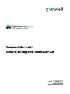 Vermont Medicaid Provider Manual