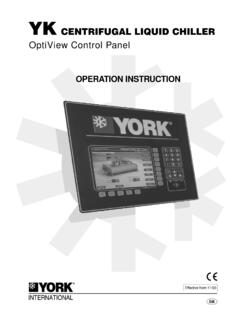YK CENTRIFUGAL LIQUID CHILLER OptiView Control Panel