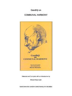 Gandhiji on Communal Harmony - Mahatma Gandhi