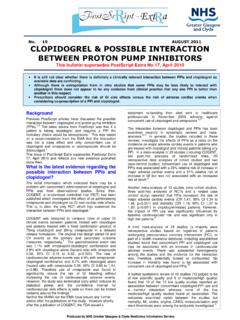 CLOPIDOGREL &amp; POSSIBLE INTERACTION BETWEEN …