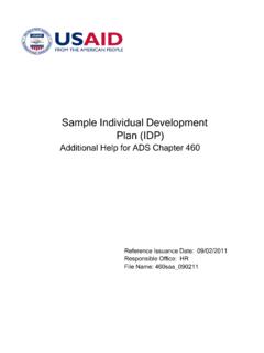 Sample Individual Development Plan (IDP)