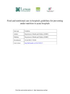 Food and Nutritional Care in Hospitals - Lenus