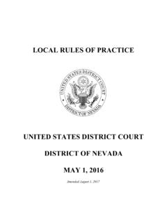 UNITED STATES DISTRICT COURT DISTRICT OF NEVADA MAY …
