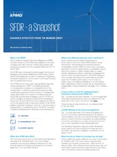 SFDR - a Snapshot
